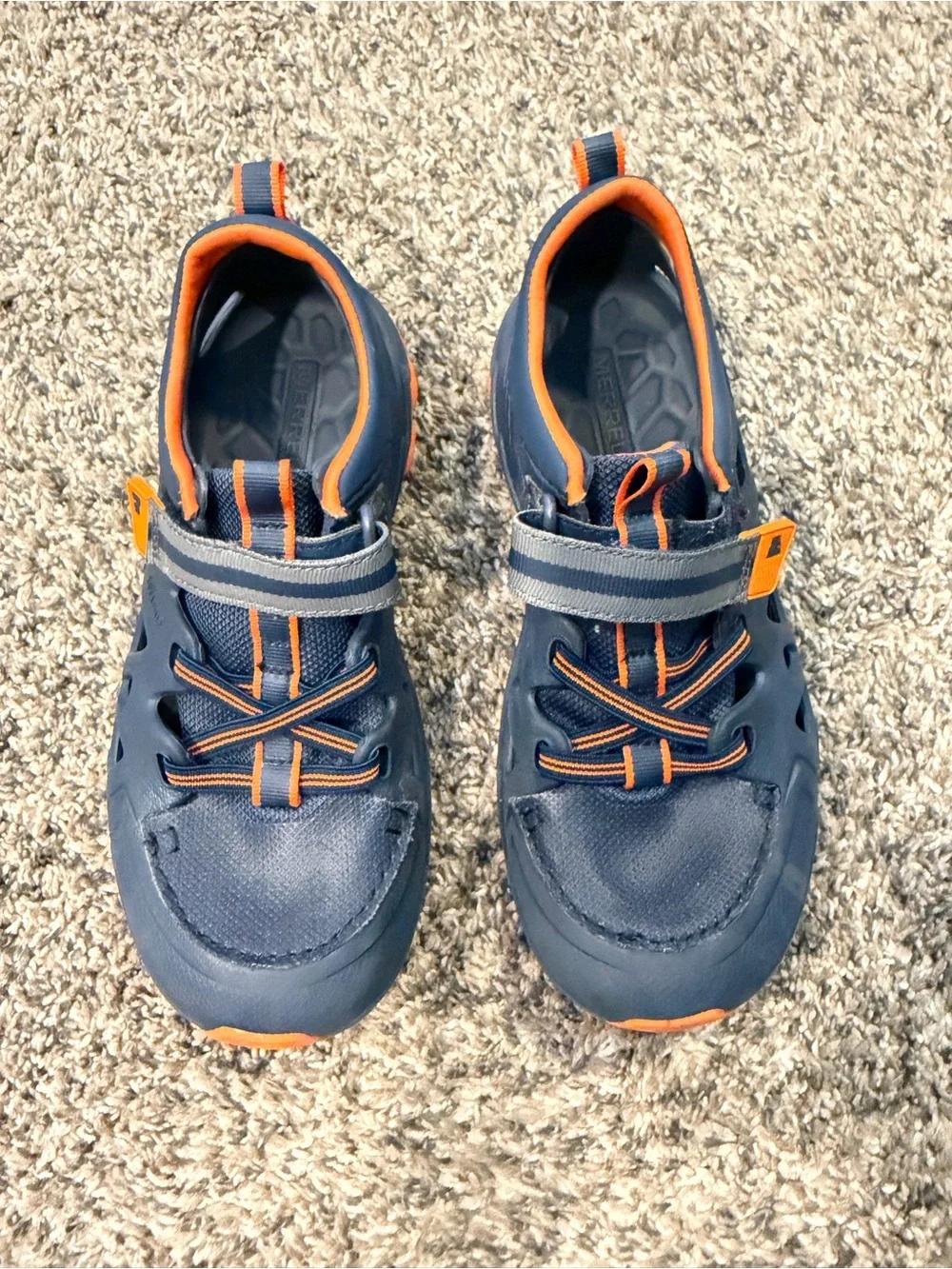 Like New Merrell Kids Hydro 2.0 Water Shoe — Navy with Orange Trim